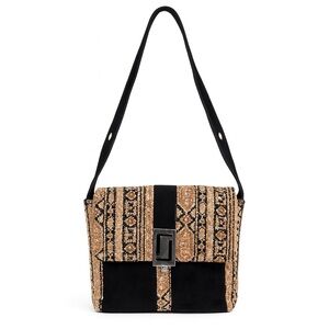JOHN HORT Tapestry Leather Shoulder Bag Vintage Boho Festival